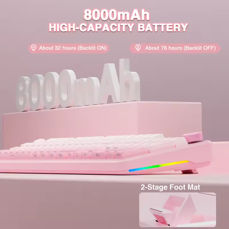 AULA F108 pro Wireless Bluetooth Keyboard Macro Gaming keyboard Gasket Hot-swap Full Size Keyboard with TFT Smart Display - Image 6