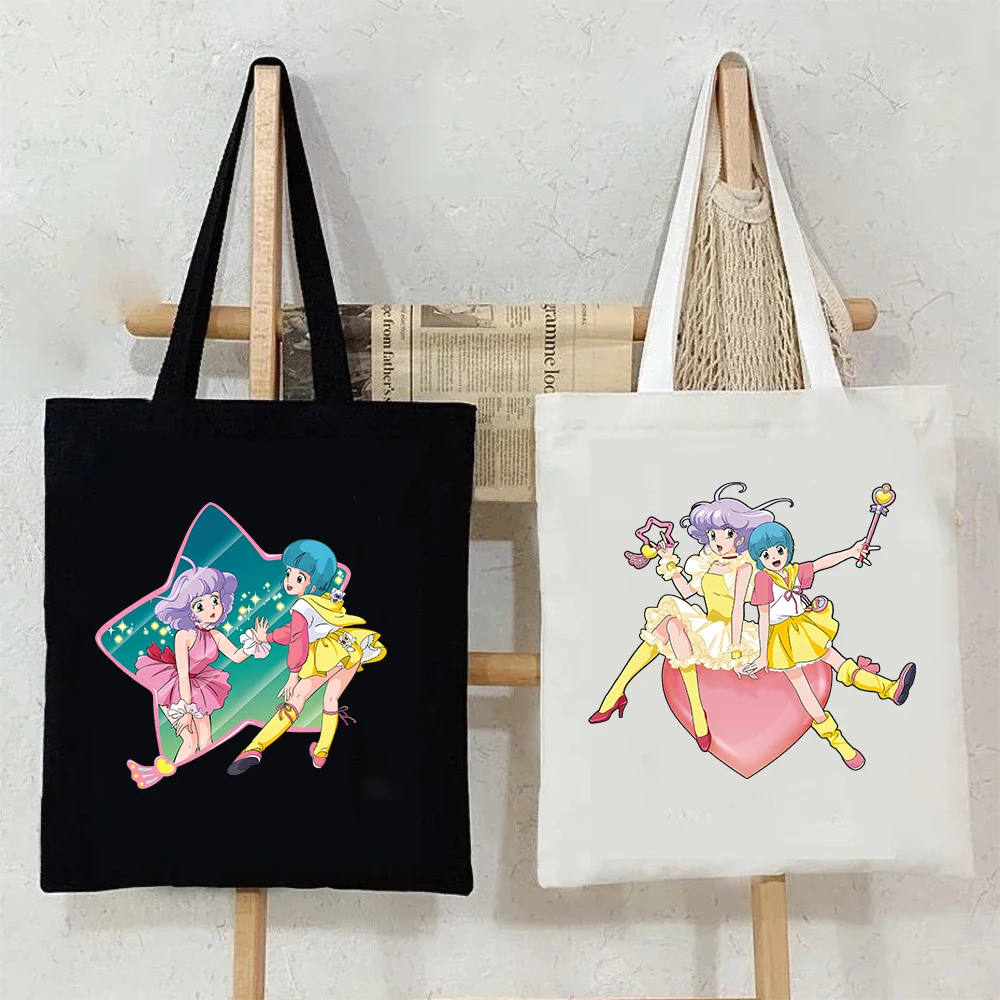 

Anime Creamy Mami Print Shoulder Bag Cute Kawaii Girls Harajuku Canvas Tote Bag Shopper Bags Teen Handbag