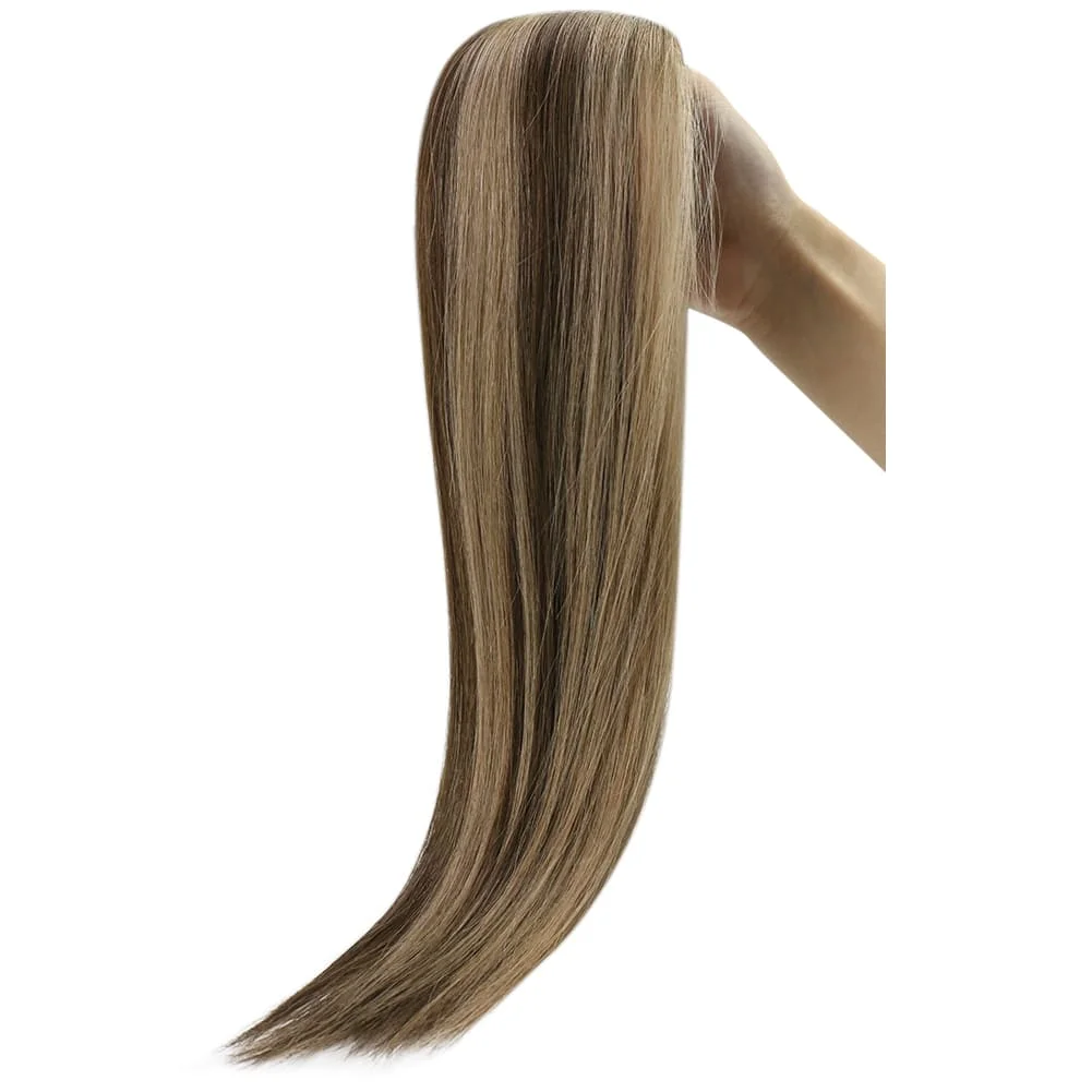 Extensiones de cabello inyectado sin costuras LaaVoo, 40G y 50G, cabello humano brasileño, 20 piezas, cinta de inyección virgen recta en extensiones