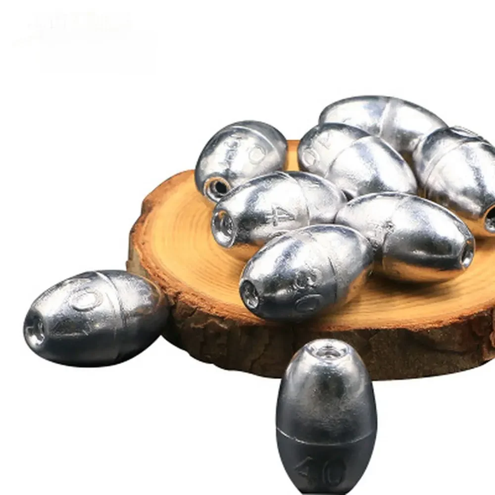 50pcs poids de pêche plombs 0.35/1/2/2.3g Olive coulant appât poids fendu tir carpe perles de pêche équipement de pêche plomb plomb plomb Pesca
