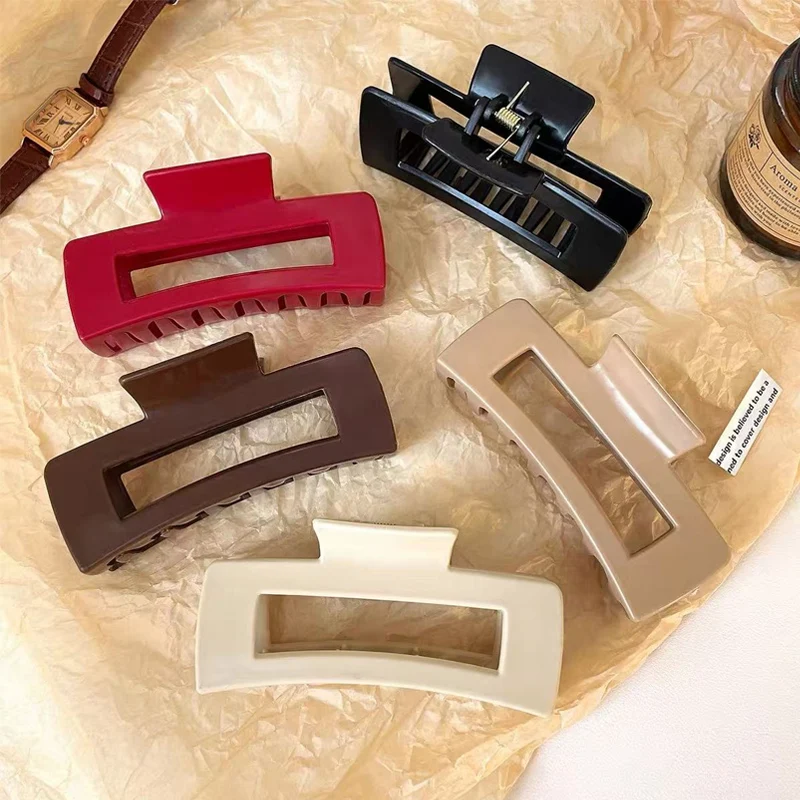 1/5pcs Solid Color Soft Silicone Rectangular Hair Clip for Woman Elegant Protect the Scalp Shark Clip Fashion Ponytails Clip