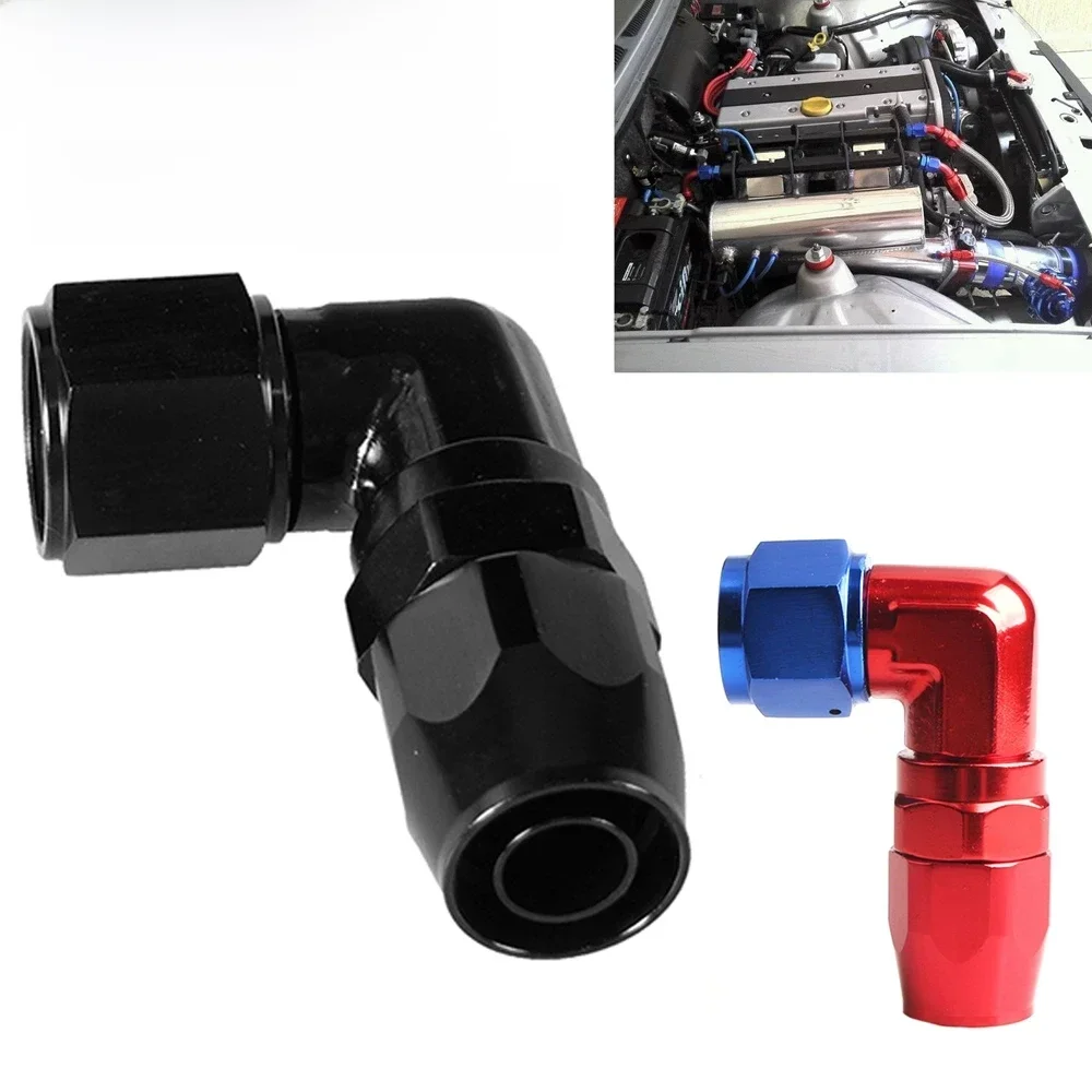 Aluminiowy prosty 90 stopni AN10 obrotowy adapter końcówki węża przewód paliwowy oleju wtyczka NPT — zdjęcie 2