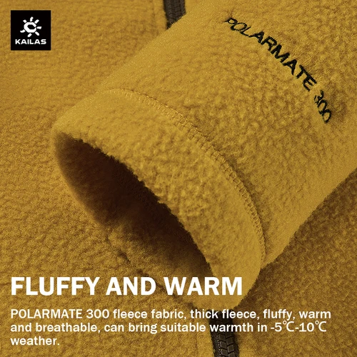 KAILAS 유니섹스 양털 재킷, 스탠드 칼라, 야외 스포츠 하이킹 여행 재킷, 방풍 캠핑 코트, 가을 겨울, KG2332114