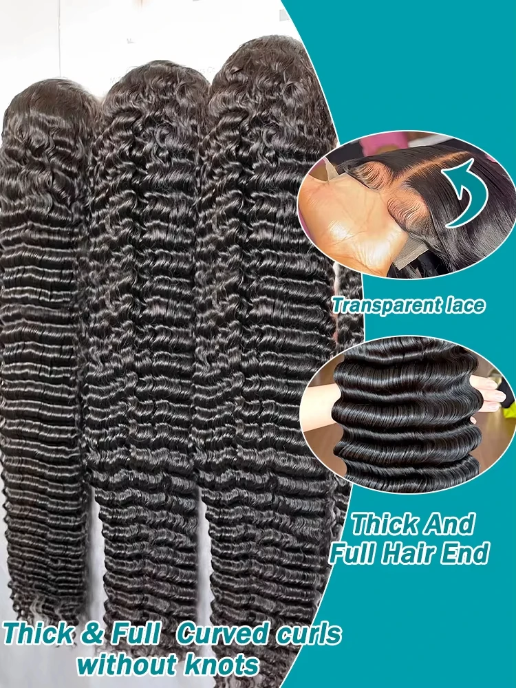 Wig Rambut Asli Gelombang Longgar 38 40 Inch 13x6 HD Lace Frontal Wig Hitam Alami Rambut Manusia Keriting Remy Lace Front Dengan Baby Hair Untuk Wanita