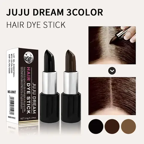 JUJU Dream 휴대용 일회용 머리 염색 스틱 부드럽고 오래 지속되며 빠른 임시 머리 염색 커버 모든 모발 유형에 대한 흰색