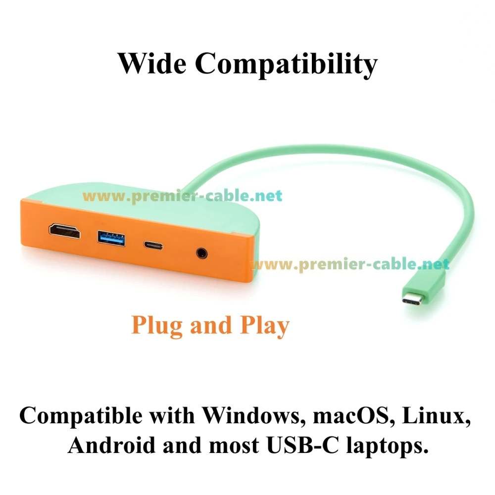4-in-1 Multiport-USB-C-Hub, mit 4K@60Hz HDMI, USB 3.2 Gen 2 10Gbps USB-A- & USB-C-Anschlüssen, 3,5-mm-Audio-Kopfhörer-Mikrofon-Buchse – Detail 6