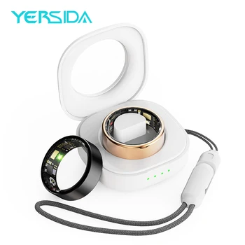 YERSIDA R11M Anello intelligente per la salute con custodia di ricarica Monitoraggio del sonno Frequenza cardiaca Monitor dell'ossigeno nel sangue Sport Telecamera remota impermeabile