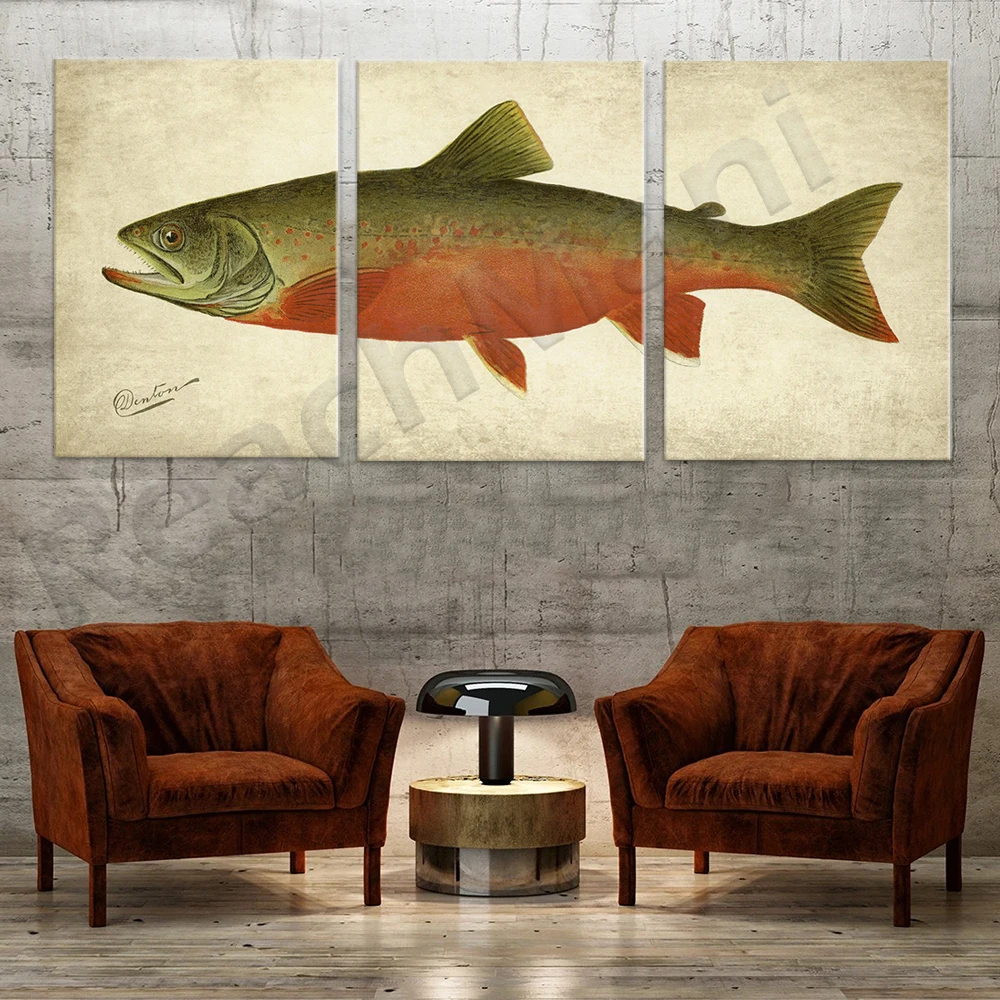 Canadian rainbow trout poster art - Fishermen's gift ideas - Denton fish wall decorations - Trout prints