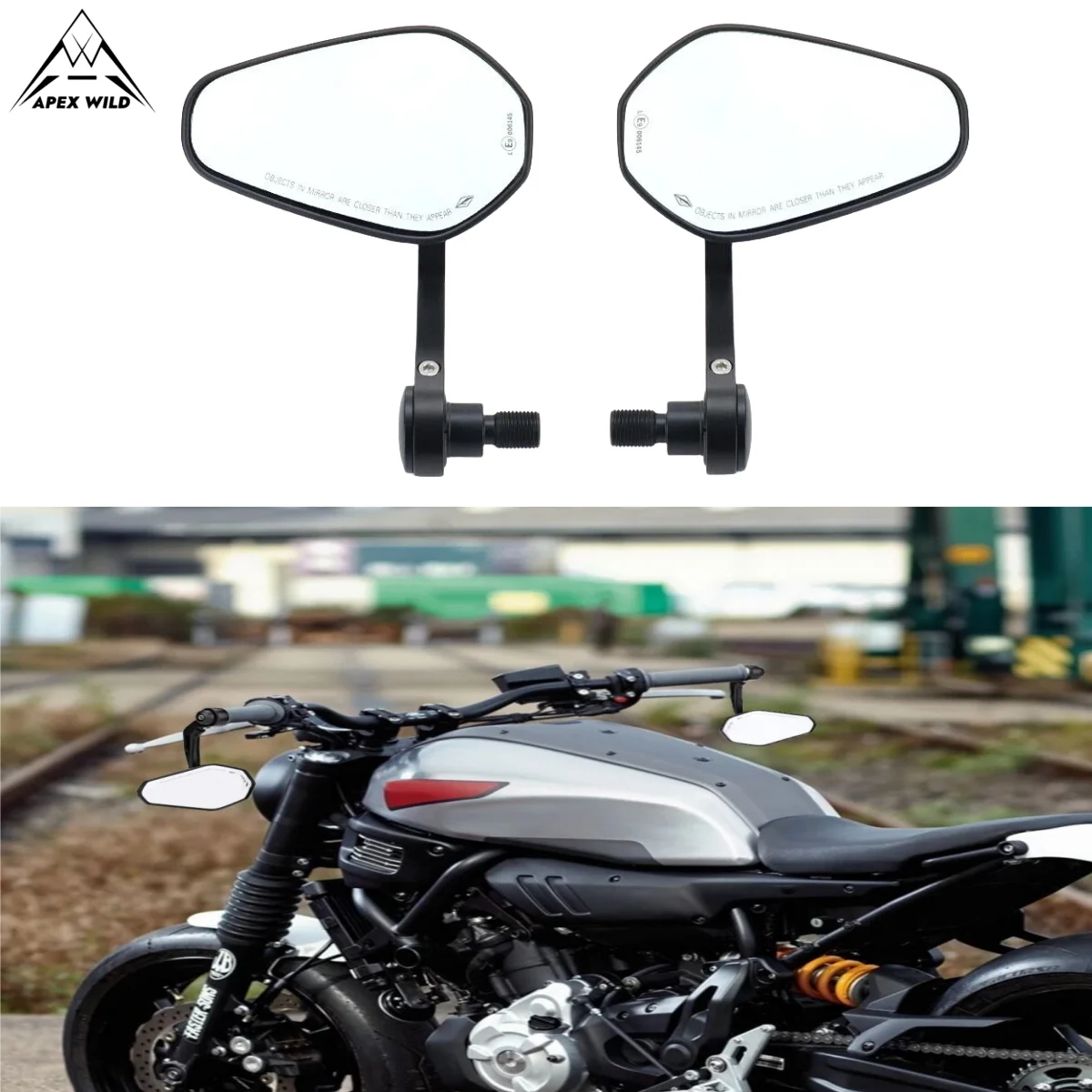 Motorcycle Handle Bar End Mirrors 7/8\