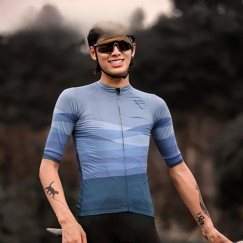 AliExpress INBIKE Summer Men's Cycling Jersey Breathable Road Cycling Jersey Short Sleeve Mountain Bike Cycling Jersey with Three Pockets
