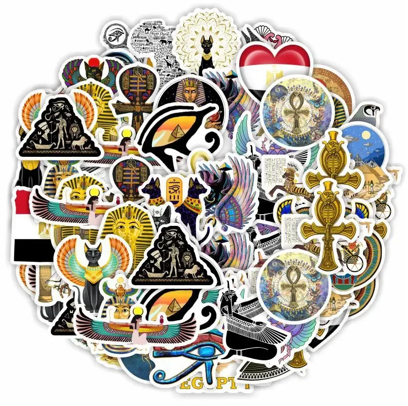 AliExpress Hizxj 10/30/50pcs Egyptian Pharaoh Stickers Waterproof Skateboard Motorcycle Guitar Luggage Laptop Bicycle Sticker Kids Toys