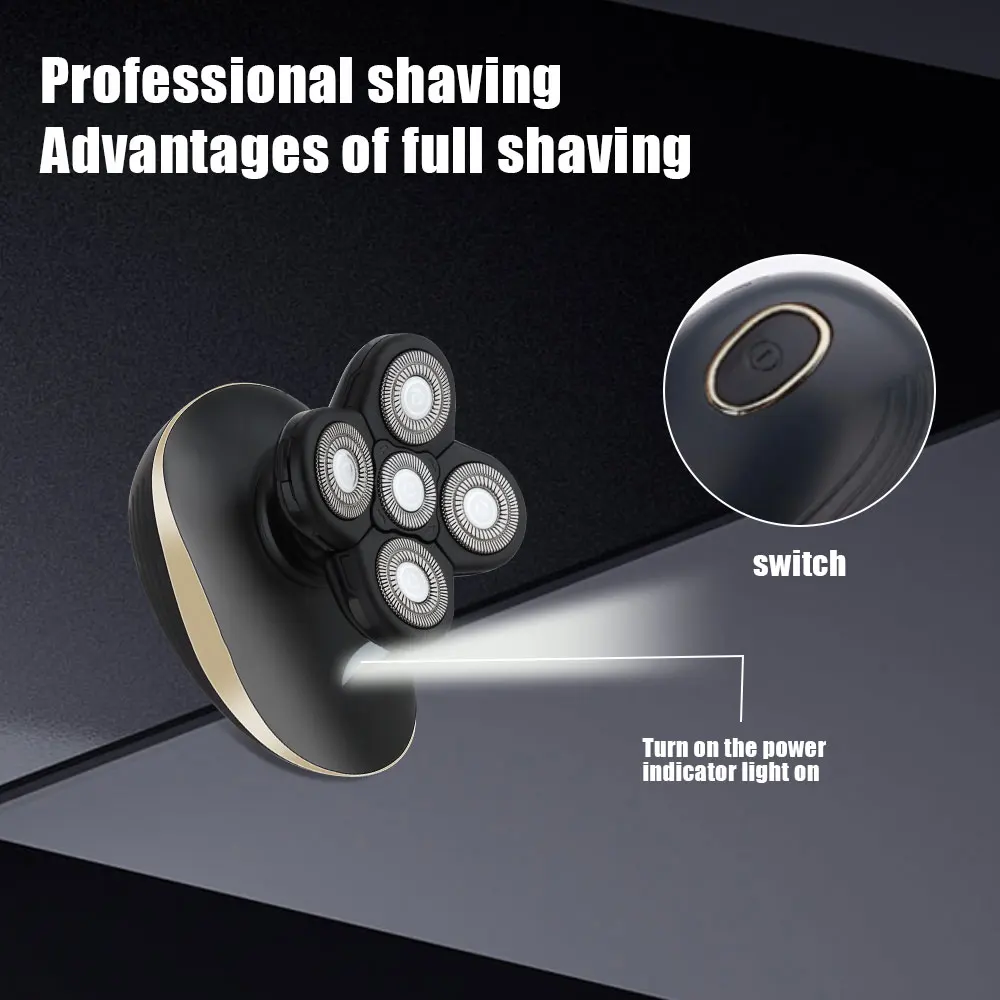Men's Electric Beard Shaver 4D Hair Trimmer Floating Head Razor Rechargeable Shaving Machine Beard Grooming KIt Washable