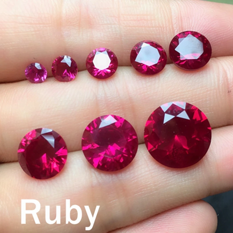 AAAA+ Duży czerwony rubinowy okrągły klejnot VVS 12,0 mm 10,50 ct Naturalny troszony rubin granatowy Sri-Lanka