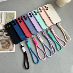 Luxury Wrist Strap Bracelet Lanyard Silicone Case For iPhone 15 11 14 13 12 16 Pro Max XR XS X 7 8 Plus SE Shockproof Soft Cover