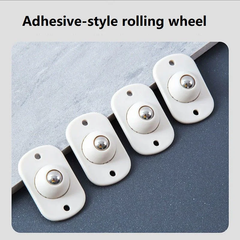 4Pack Stick-On Swivel Casters - Noise-Free Rolling Wheels for Home Storage Boxes & Furniture