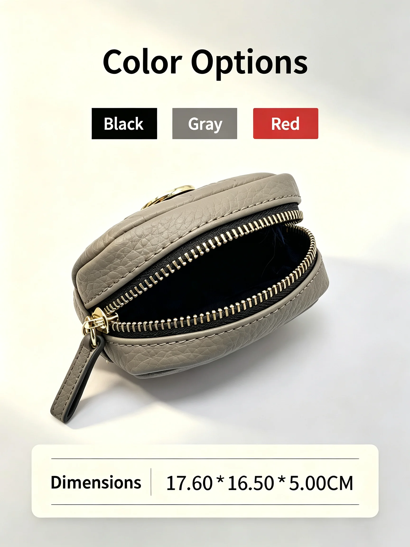 Mini bolso de mano de cuero PU texturizado multicolor para mujer, monedero portátil con cremallera, bolsa de cosméticos para viajes diarios