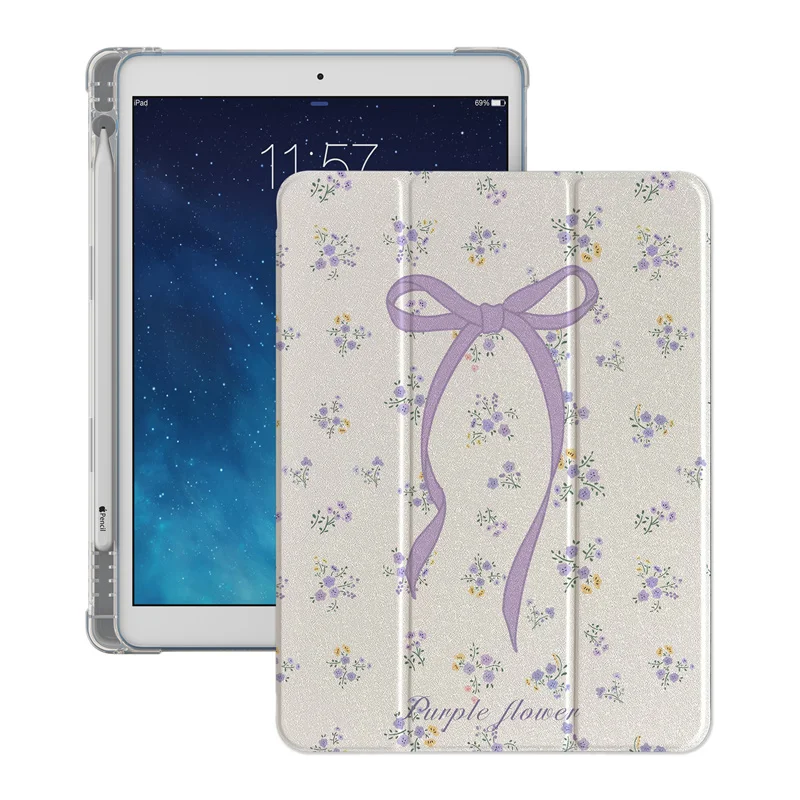 Etui na tablet Cute Flower Bow do Apple iPad Air 2024 11 cali Air5/4 10.9 iPad 5/6/7/8/9 Gen 9.7 Air 3 10.2/10.5\'\' mini 6/5 Etui