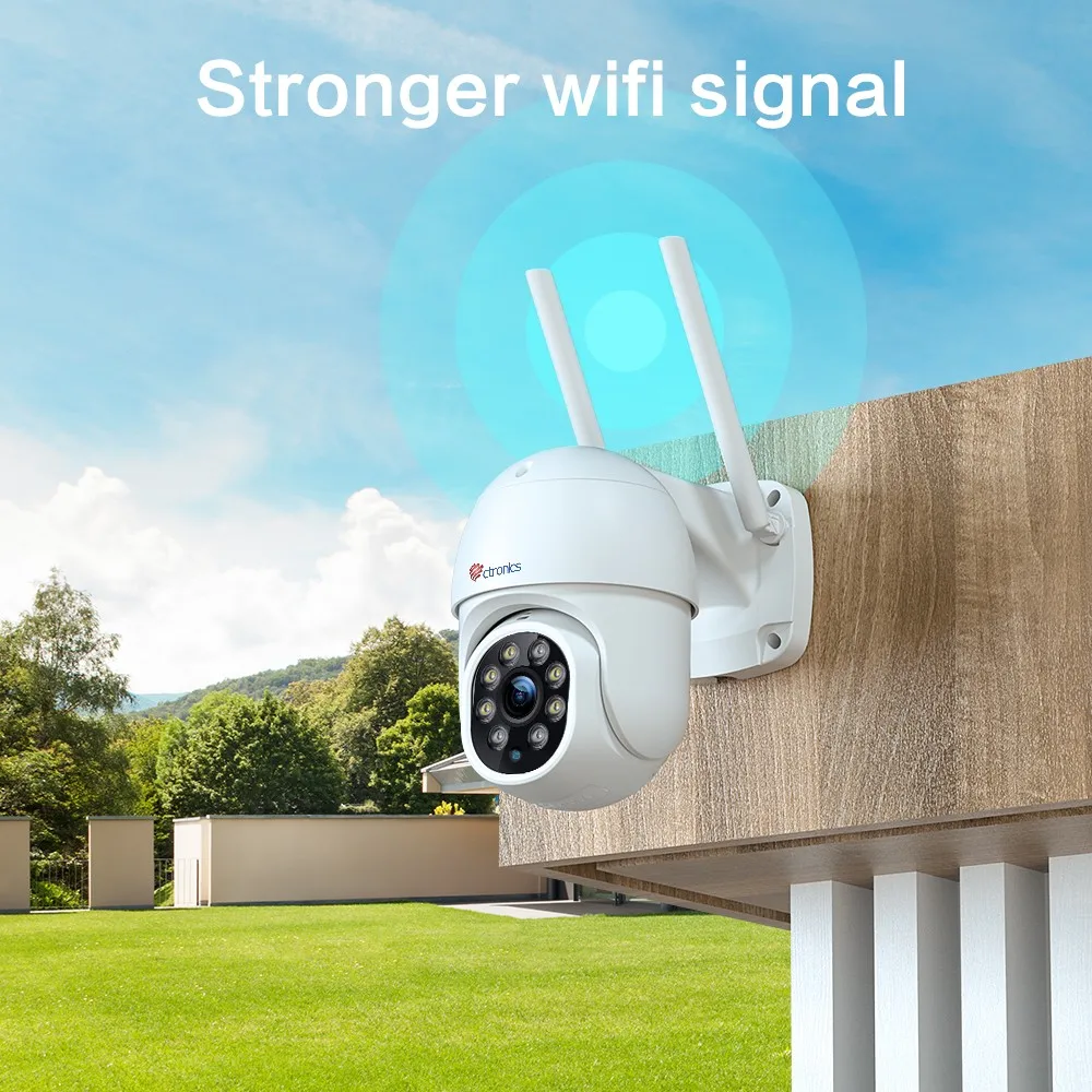 Ctronics WIFI IP Camera Outdoor Pan Tilt Human Detection CCTV Security Protection Camera 360 Auto Cruise Color Night Vision FHD