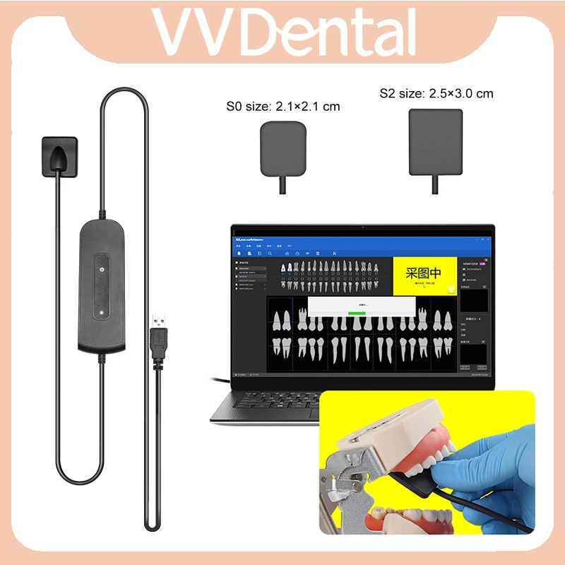 VVDental 2 Year Warranty Digital X-ray Sensor RVG Radiovisiograph High-Frequency Intraoral Imaging System HD Image for Dentistry
