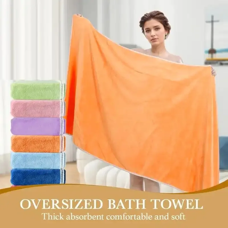 Soft Absorbent Large Bath Towel - 90180cm Lightweight with Multiple Colors, Bathroom Accessory Suitable for Family