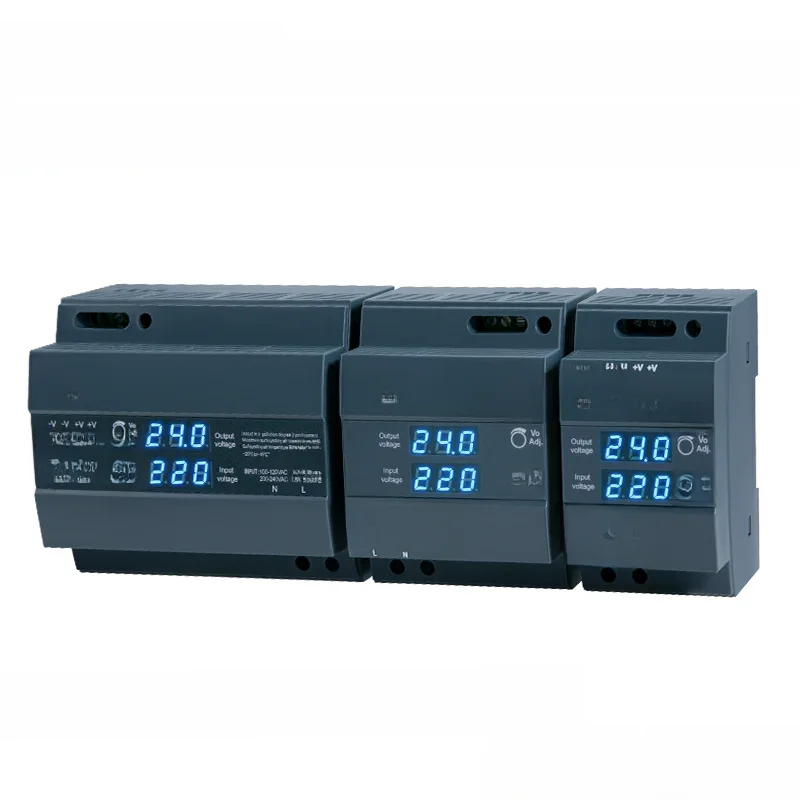 QYR-60W zasilacz 100W 150W z diinem na szynę 12 AC-DC 24V z cyfrowym wyświetlaczem W kształcie kroka dla listwa oświetleniowa LED — zdjęcie 2