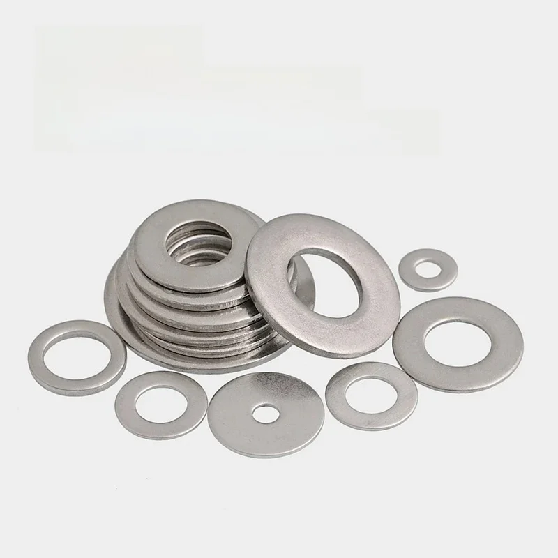Rondelle plate en acier inoxydable 304 pour 2,2 à vis, joint plat, métal plat, épaisseur 0.5, 0.8, 1mm, figurine M2, M2.5, M3, M5, M6, M8, M10 - M20