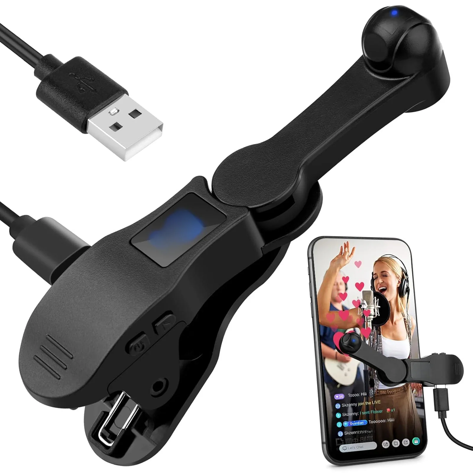 Automatyczny kliker ekranu dla aplikacji na smartfony Strumień wideo na żywo Gadżet Symulator USB Ekran gry na smartfonie Dotykowy statyw Tapper — zdjęcie 2