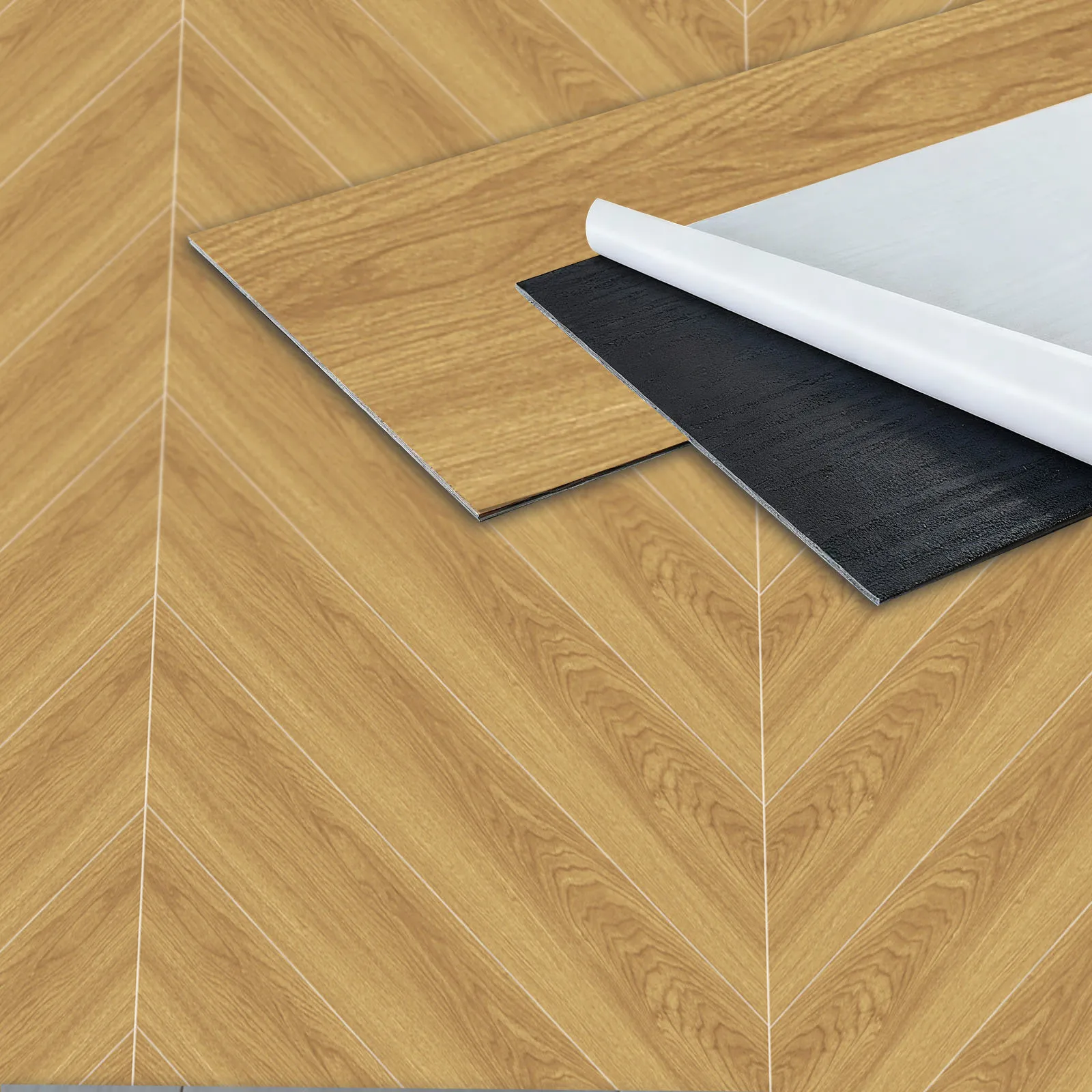 30 Stück 60×15cm PVC-Boden- und Wandaufkleber mit Holzmaserung, moderne selbstklebende, dicke, verschleißfeste Vinyl-Aufkleber, abziehbare und aufklebbare Bodenfliesen für Wohnzimmer, Schlafzimmer,
