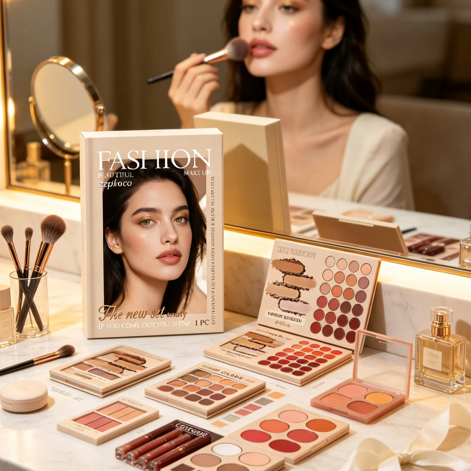 Zephoco Fashion Makeup Combination Box Covering Blemishes Skin Friendly Cosmetic Gentle Formula Multi Palette Makeup Collection