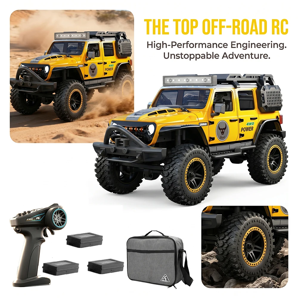 SG206 MAX 1/20 RC Offroad-Fahrzeuge 4WD Ferngesteuertes Auto Bürstenloser Motor Proportionales RC-Kletterauto mit LED-Lichtern Spielzeug für Jungen