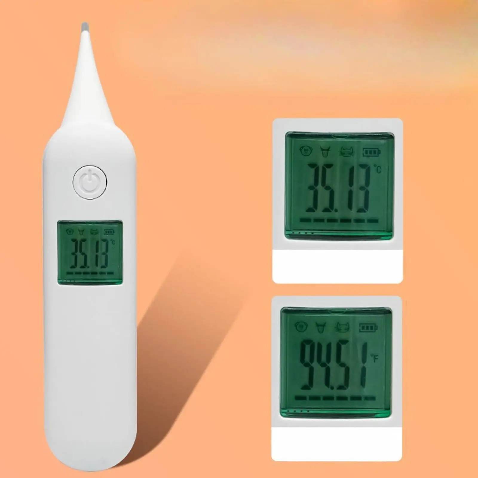 เทอร์โมมิเตอร์อิเล็กทรอนิกส์สำหรับสัตว์เลี้ยงแบบปลายโค้งงอได้ เทอร์โมมิเตอร์วัดไข้แบบดิจิตอลสำหรับสัตวแพทย์ พร้อมหน้าจอ LCD ที่ทนทาน สำหรับแกะ ม้า สุนัข แมว