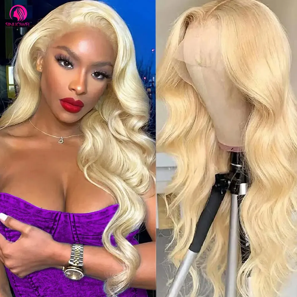 613 Honey Blonde Body Wave Wig 13x6 Transparent Lace Frontal Wig Honey Blonde Lace Front Wig Brazilian 14-30 Inch 180% Density