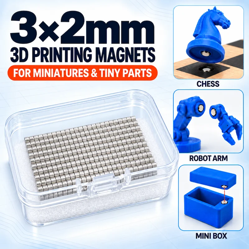 3x2mm 3D Printing Magnets Mini Round Disc Neodymium Magnets for Miniatures Models 3d Printing Tools Kit for DIY, Crafts Parts