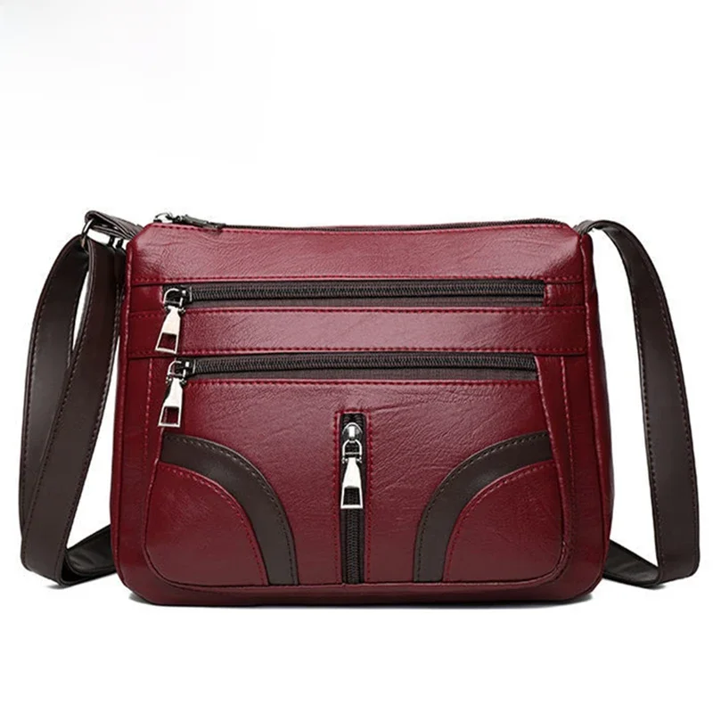 Yogodlns Vintage torba na ramię dla kobiet PU skórzana torba na ramię wielofunkcyjna torba mała kwadratowa torba mama torebka sac — zdjęcie 2