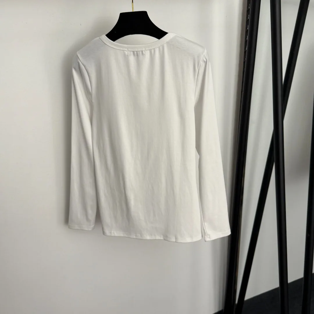 

25 autumn/winter new high-end quality women's pullover round neck long sleeved knitted solid color pleated sweater