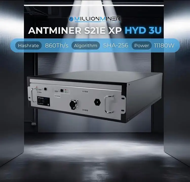 AJ Bitmain Antminer S21E XP Hydro 860TH/S 11.180W