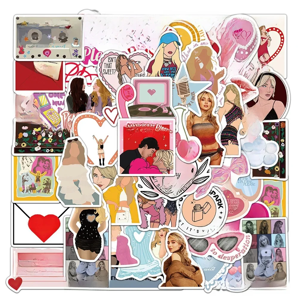 Autocollants de charpentier Sabrina, 50 pièces, matériel pour manuels exquis, coques de téléphone, valises pour ordinateur portable, tasses d'eau, autocollants imperméables