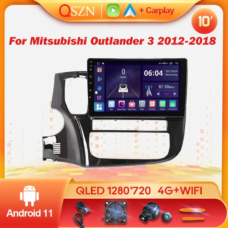 

QSZN Android 11 Car Radio Multimedia Video Player For Mitsubishi Outlander 3 2012 - 2018 2 Din GPS Navigation Stereo DVD Carplay