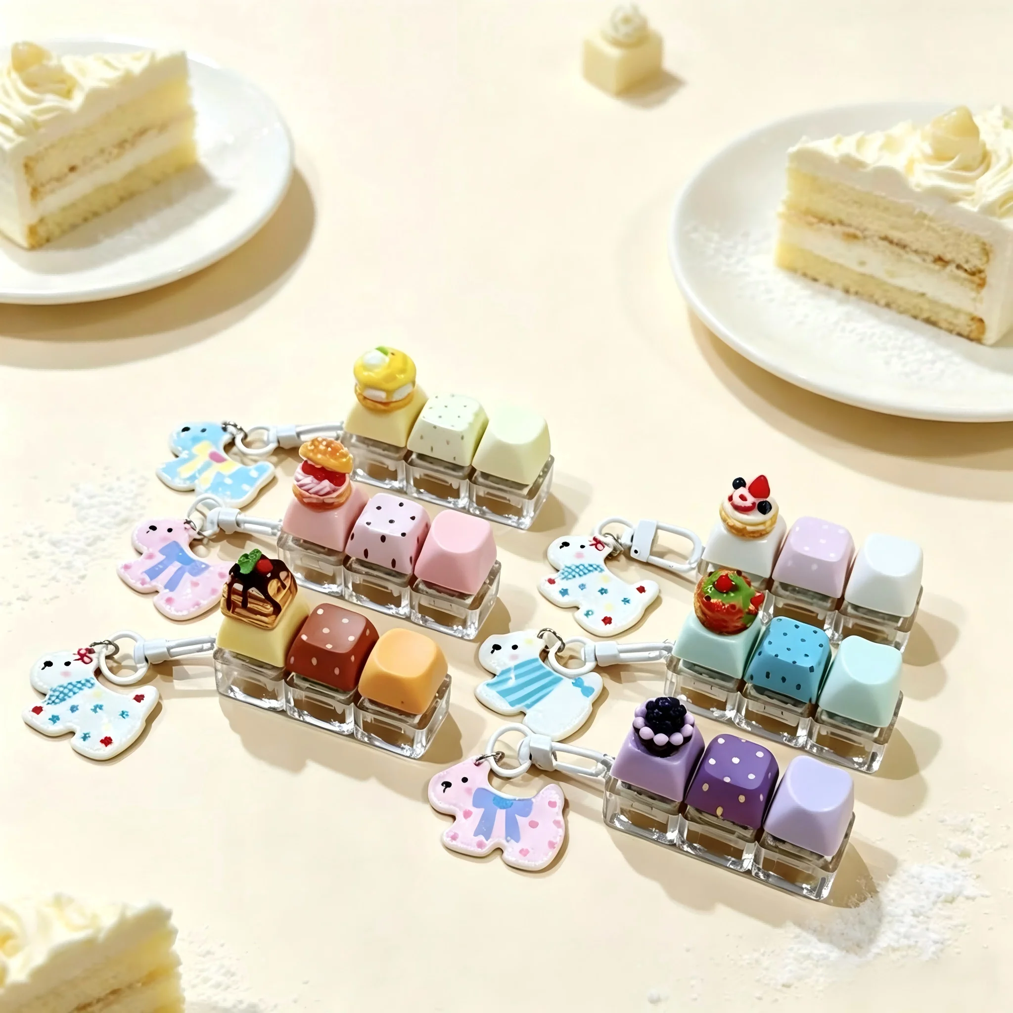 Dessert Cake Fidget Keychain, - Keyboard Switch Tester ulasan dan harga