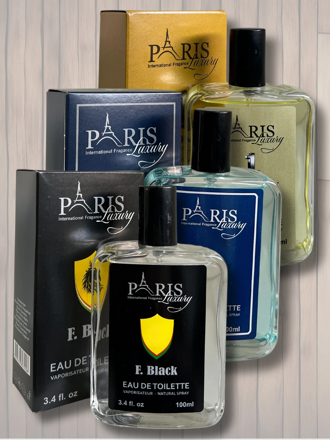 Kit 3 Perfumes Masculino 100ml Promoção F.Black, Blue e One Million