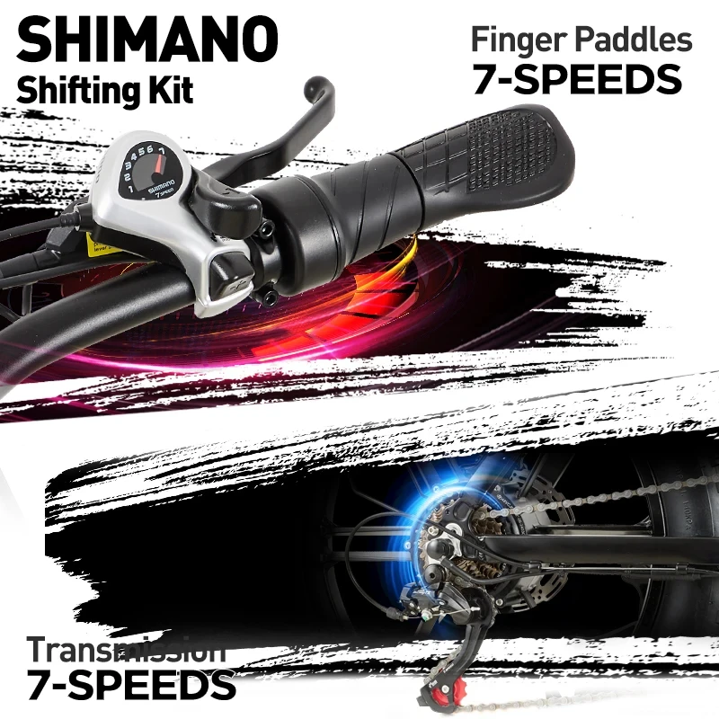 Bicicleta Elétrica R8S Poderosa 1000W 48V 20ah Bicicleta de Montanha para Adultos com Pneus Grossos de 20 Polegadas