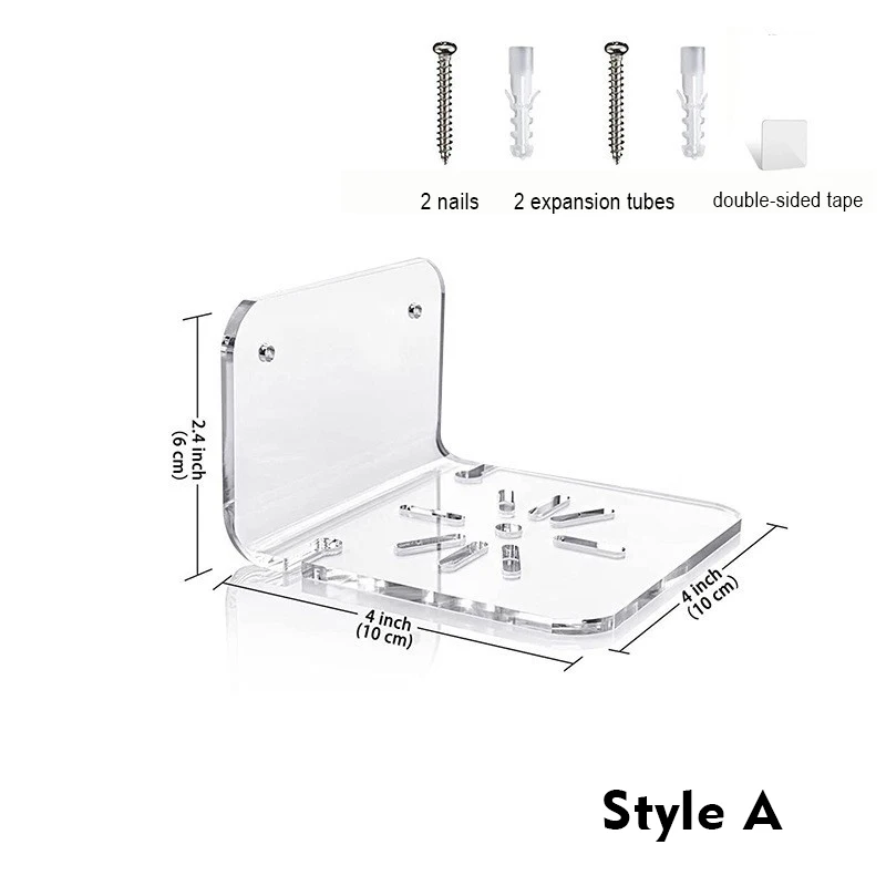 6‑Pack Wall‑Mounted Floating Shelves, Compatible with Cameras, Mini Speakers and Baby Monitors; Clear Small Wall Shelves,