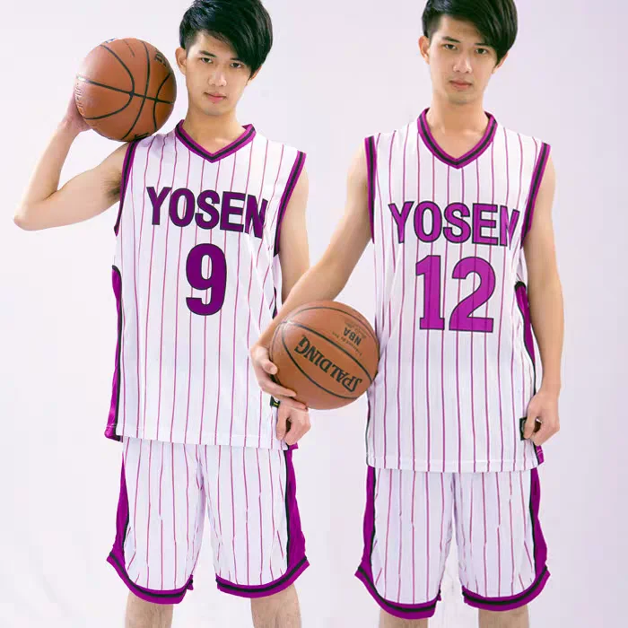 Anime Kuroko no Basuke Cosplay Yosen koszyk szkolny mundurek Murasakibara Atsushi zestaw koszulek 9 12 męska koszulka sportowa + szorty