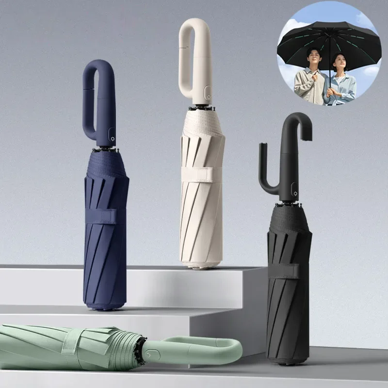 هذه المظلة الأوتوماتيكية بالكامل مناسبة للأيام المشمسة والممطرة سهلة الحمل وتوفر حماية من الأشعة فوق البنفسجية