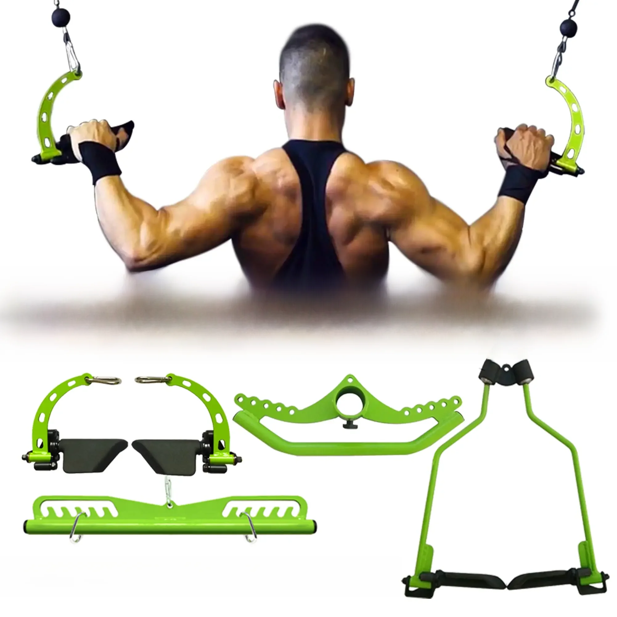 Home Gym Multi-Grip Lat Pull Down Bar Back Spier Gripper Lat Pulldown Handvat Fitness Pulldown Lange Bar Voor Kabel Katrol Machine - afbeelding 2