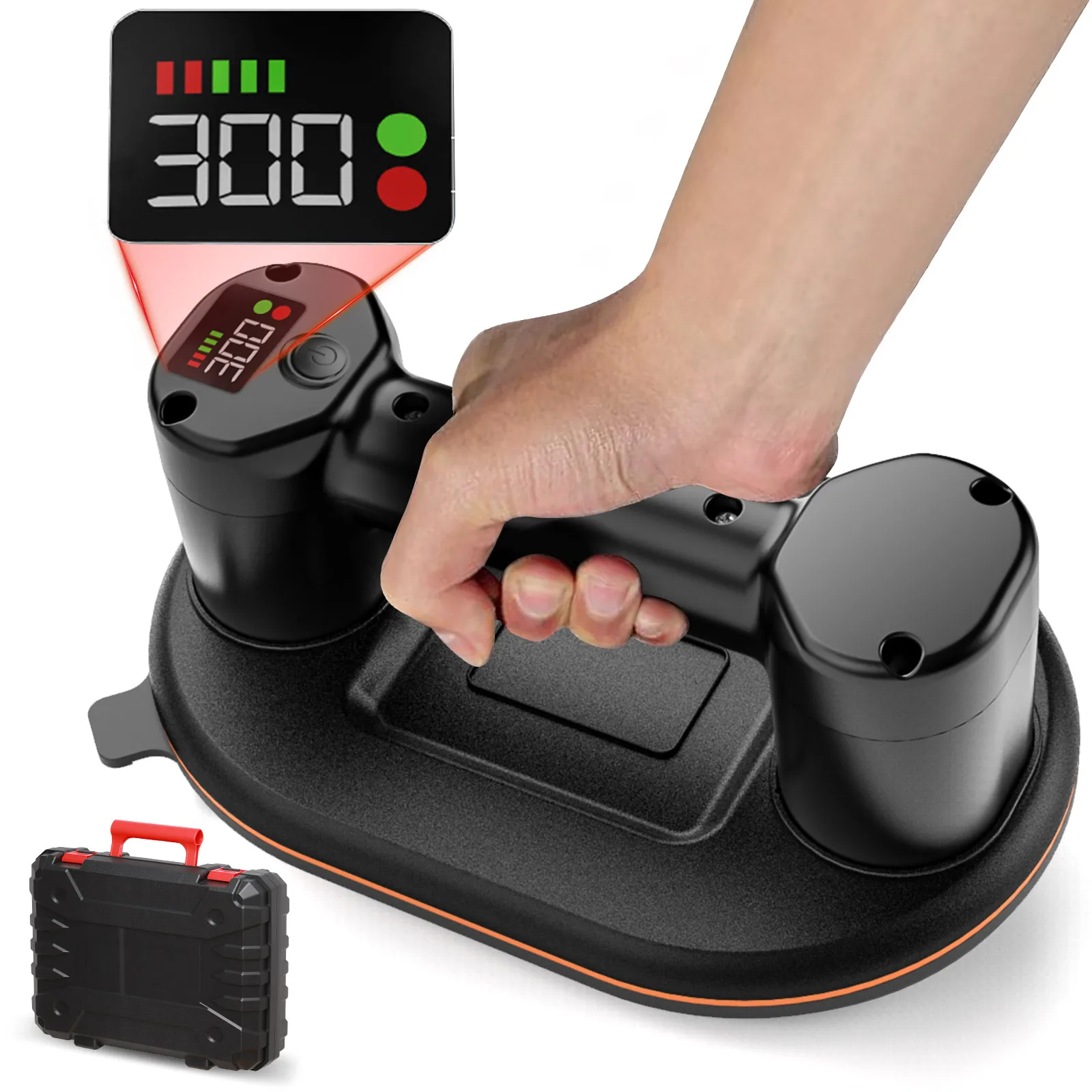 Inteligentny wyświetlacz, mocna elektryczna przyssawka, udźwig 300 kg, wytrzymały podnośnik do szkła i płytek, przyssawki próżniowe, elektryczne narzędzie do podnoszenia.