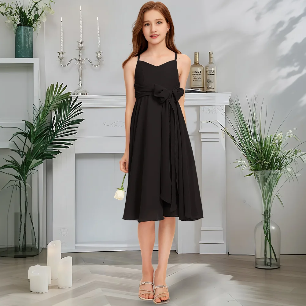 Роскошное платье подружки невесты с v-образным вырезом, румяное платье с цветочным узором для девочек, шифоновое платье длиной до колена с каскадными оборками, свадебное платье