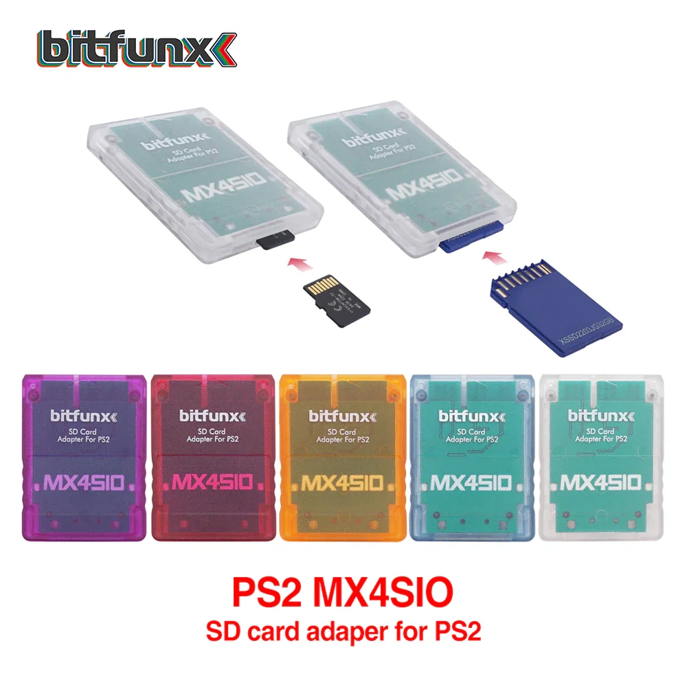 Bitfunx MX4SIO SIO2SD Adapter kart SD/TF Czytnik gier do konsoli do gier PS2 Playstation2