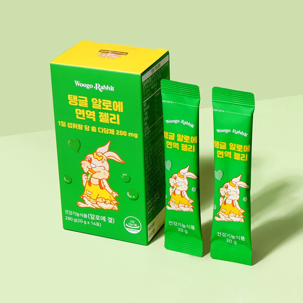 탱글알로에면역젤리(1박스), woogorabbit resilient ARoe immunity Jelly 1 box (14) Total polysaccharide 200mg ARoevera immune/skin/Bowel Health, nutritional supplement