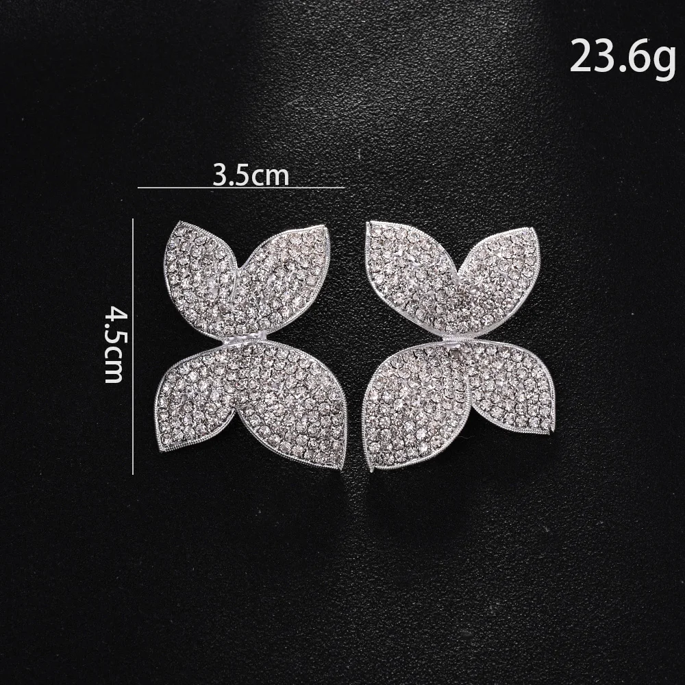 Stonefans Fashion Full Rhinestone Large Flower Earrings Stud Jewelry Exquisite Bridal Stud Earrings Weddding Accessories Gift - view 6